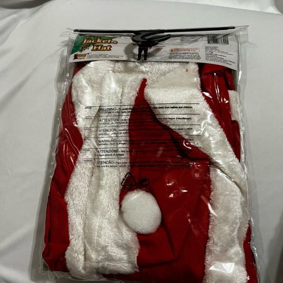 Simply Santa Suited Jacket & Hat Adult Costume One Size fits most up to Size 42 - Picture 11 of 11